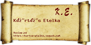 Kürtös Etelka névjegykártya