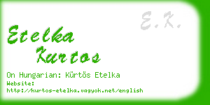 etelka kurtos business card